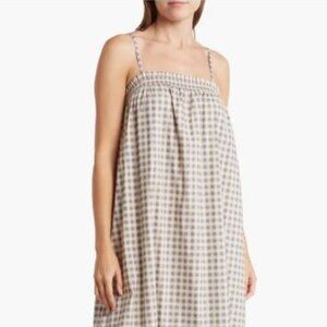 NWT WeWoreWhat Smocked Midi Dress Gingham Babydoll Sz M $79